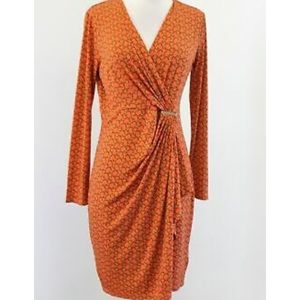 Michael Kors Long Sleeve Chainlink Print Dress